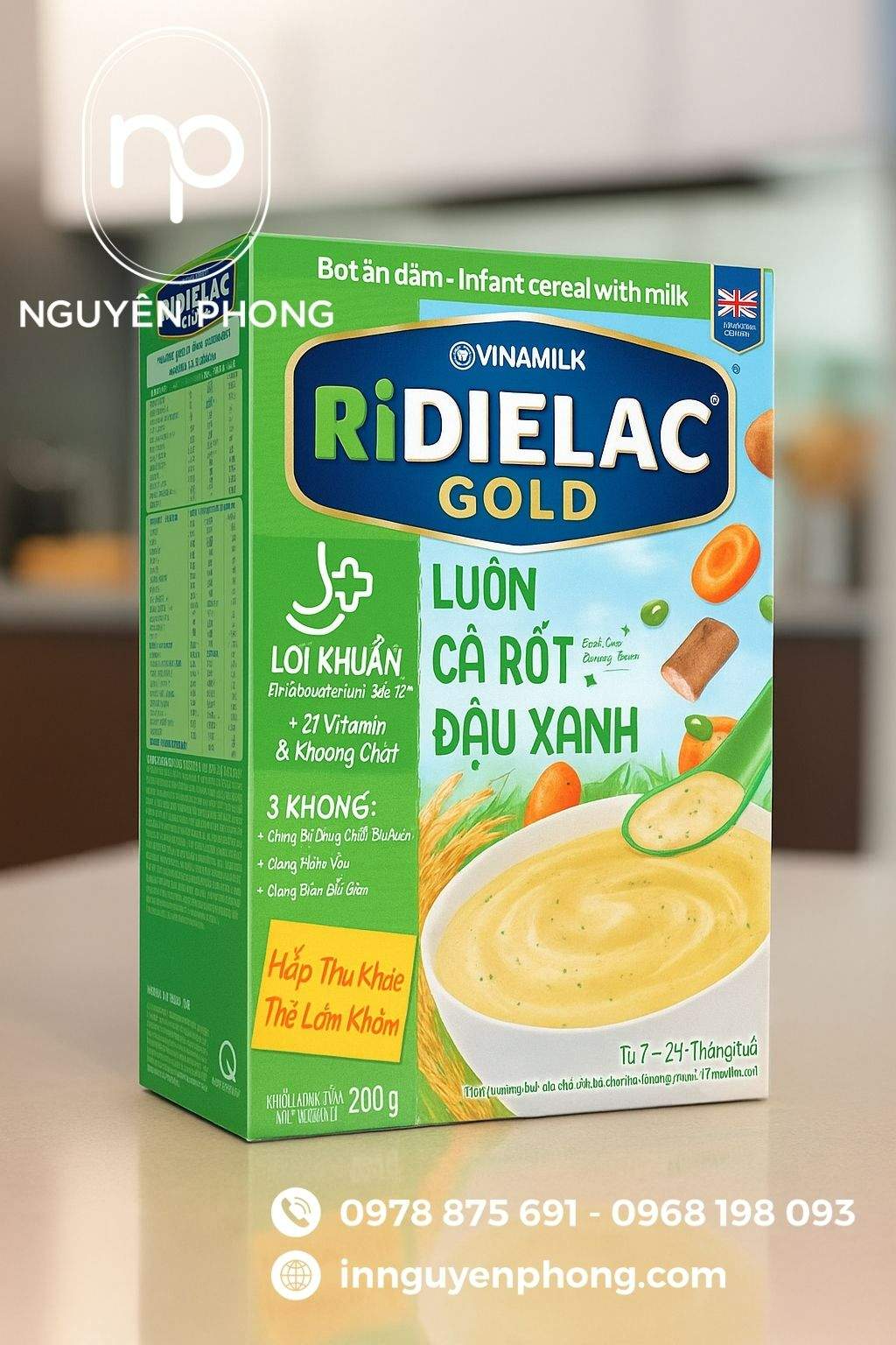 Mẫu hộp giấy đựng bột cà rốt cho trẻ em 